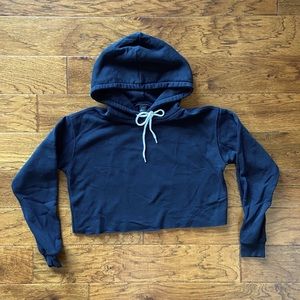 Wild Fable Black Crop Hoodie Drawstring Sweatshirt - Women’s Size Small